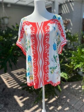 Anthropologie Maeve Romina Scarf Printed Floral Pullover Too Size Large